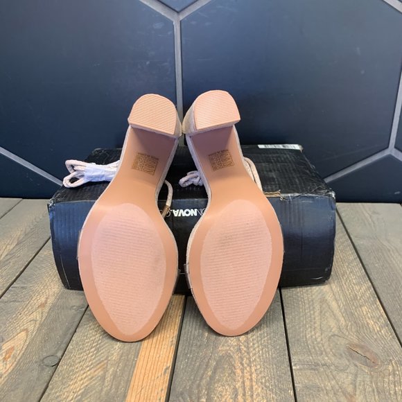 ~Used W/ Damaged Box! Womens Fashion Nova Lose it All Wicked Heel Beige Size 8.5 - Picture 5 of 6